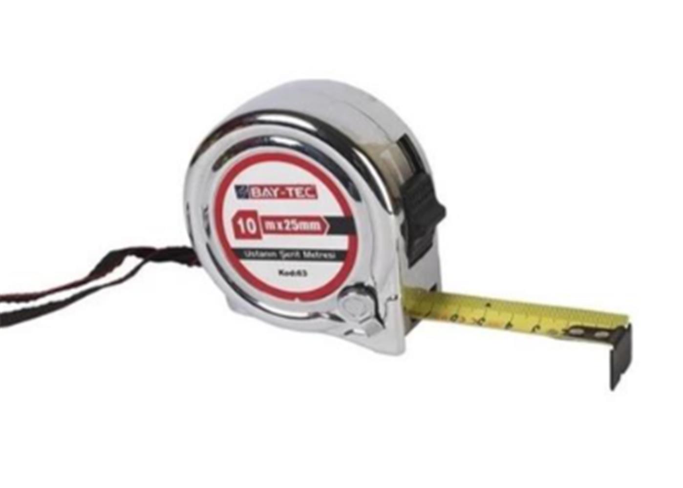 Bay-Tec Mk4149 10Mt 25MM Krom Şerit Metre 