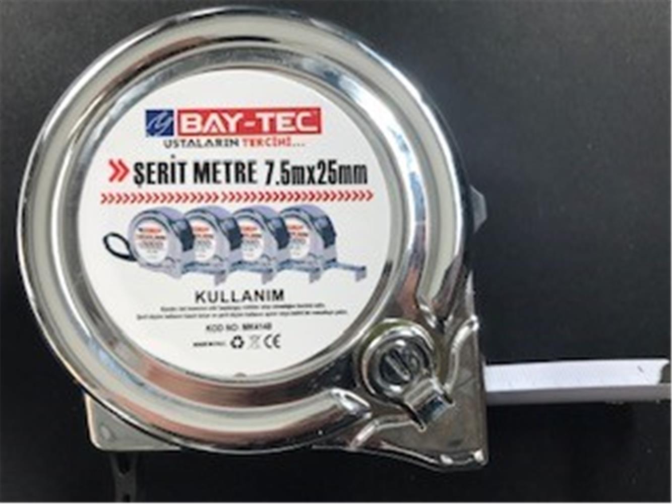 Bay-Tec Mk4148 7.5Mt 25MM Krom Şerit Metre 