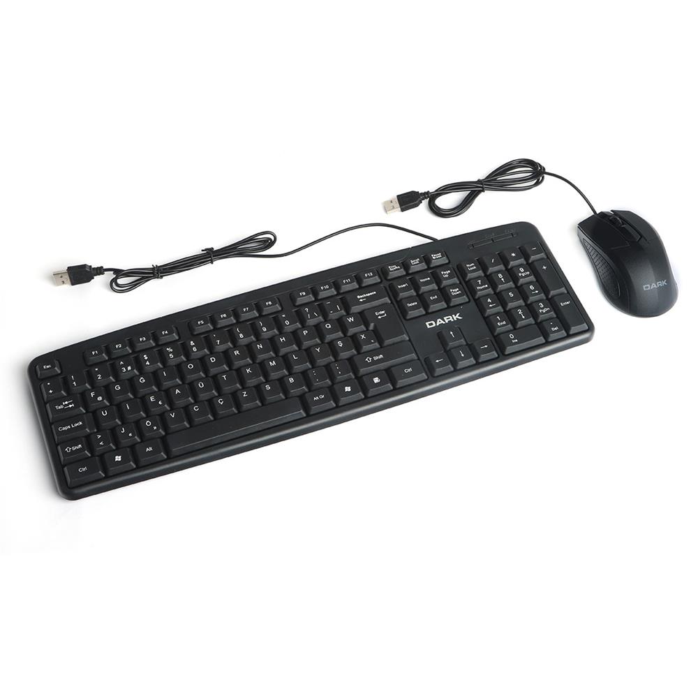 Dark DK-AC-KM1040F Türkçe F Kablolu Ofis Klavye & Mouse Set