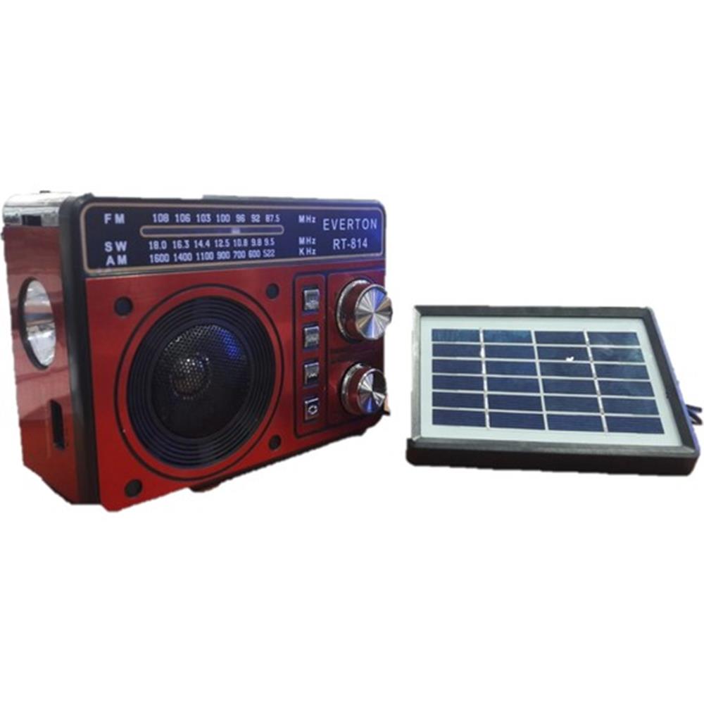 Everton Rt-814 Solar Panelli Müzik Kutusu,fm Radyo, Usb, Sd, Aux, Mp3 Player 