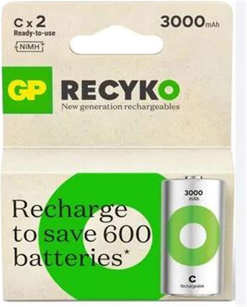 Gp 3000 mAh Orta Boy Şarjlı Pil 2 li  Paket C Boy GP300CHCBMTR-2EB2