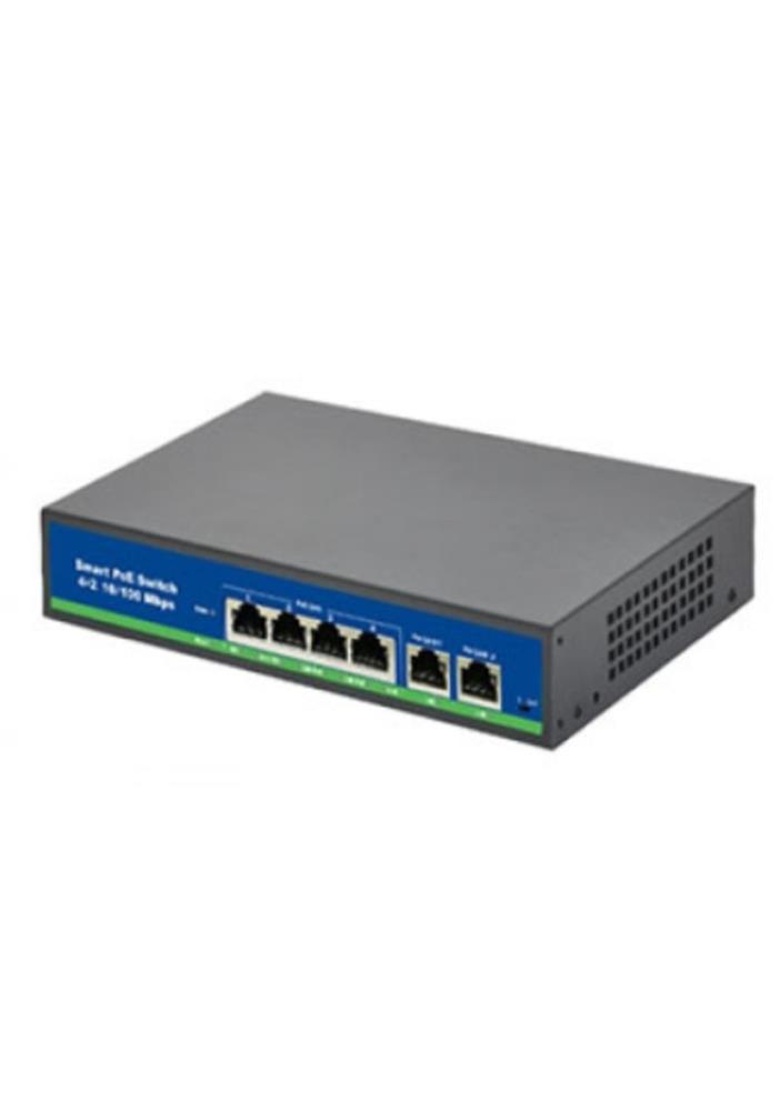 ISEE ISS-1006P 4 Port Poe+ 10-100 Mbps 2 Port 10-100 Uplink Switch 78W