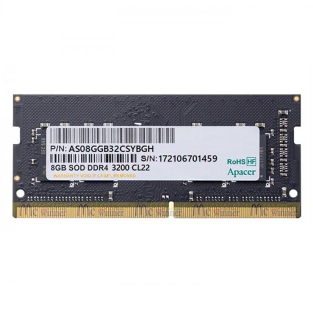 APACER 8GB (1X8GB) 3200MHZ CL22 DDR4 NOTEBOOK SODIMM RAM ES.08G21.GSH NOTEBOOK RAM