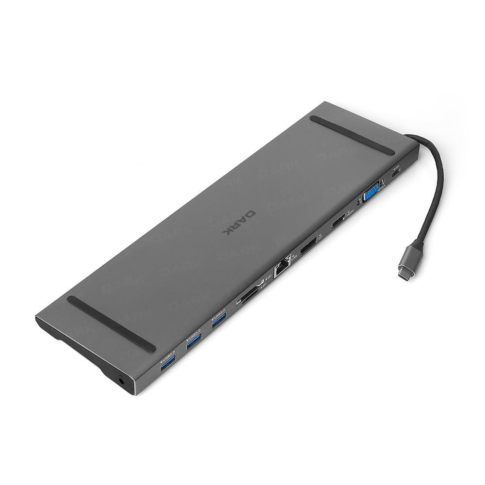 Dark DK-AC-U31X45 USB 3.1 1 Type C 11 in 1 Eth-USB-C PD-HDMI-Disp Port-VGA-TF SD Kart -3xUSB 3.0-HUB