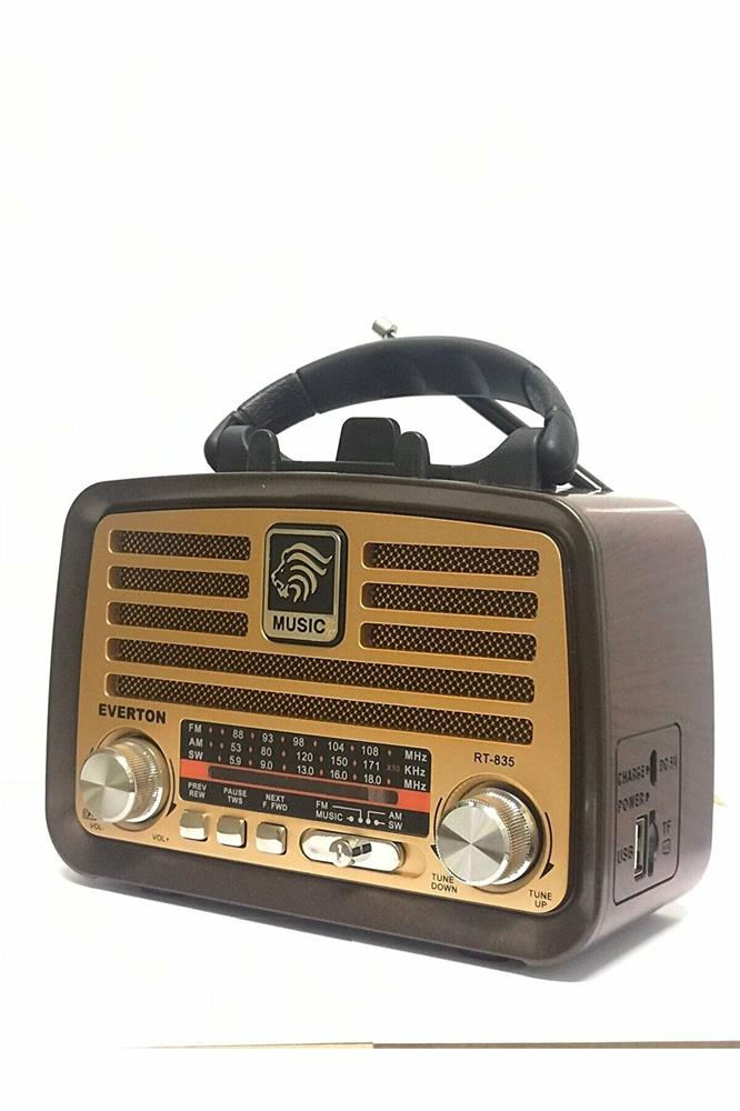 Everton Rt-835bt Güneş Enerjili Panelli Bluetooth Fm-usb-Tf Card-Aux Nostaljik Radyo