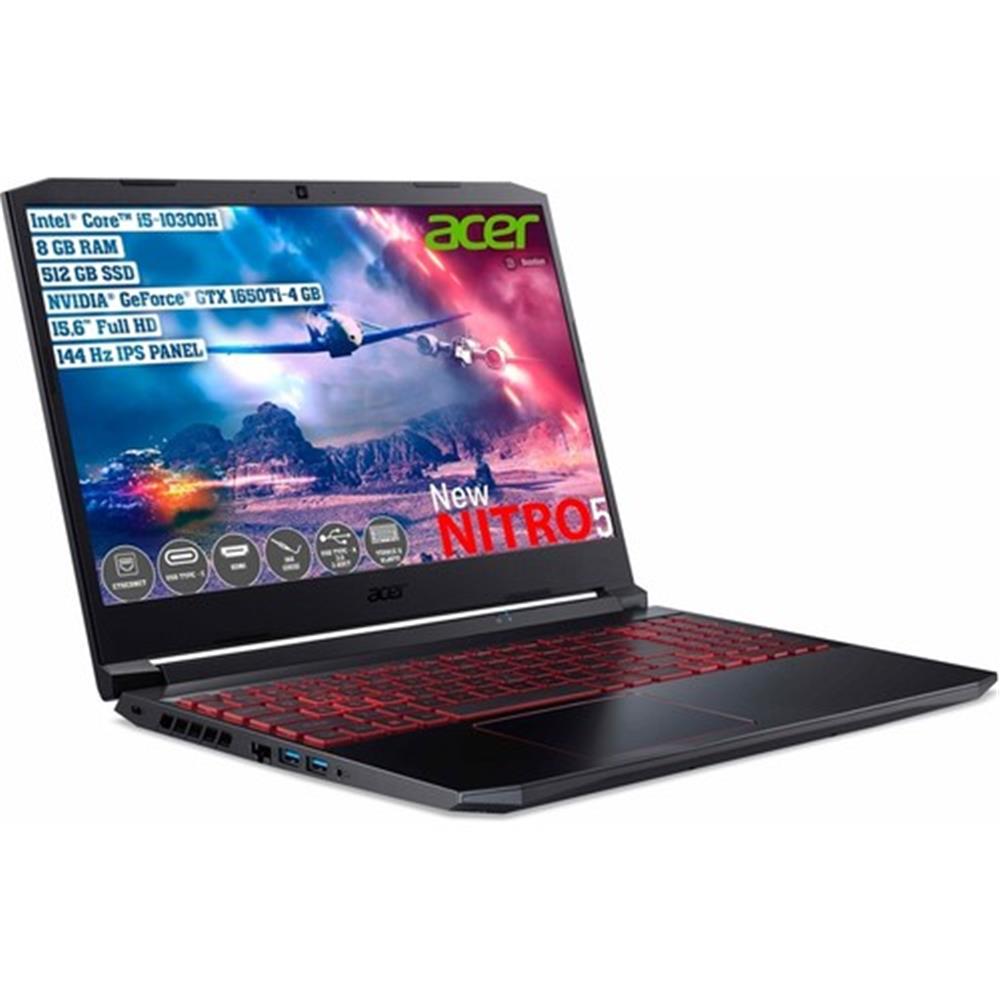 Acer Nitro 5 AN515-55 NH.Q7JEY.006 i5-10300H 8GB 512GB SSD 4GB GTX1650Ti 15.6" FreeDOS Notebook