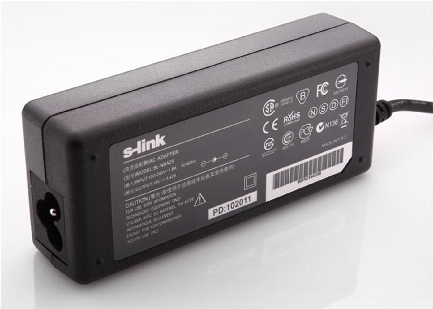 S-link SL-NBA25 19V 3.42A 5.5-1.75 ACER Aspire Notebook Adaptör