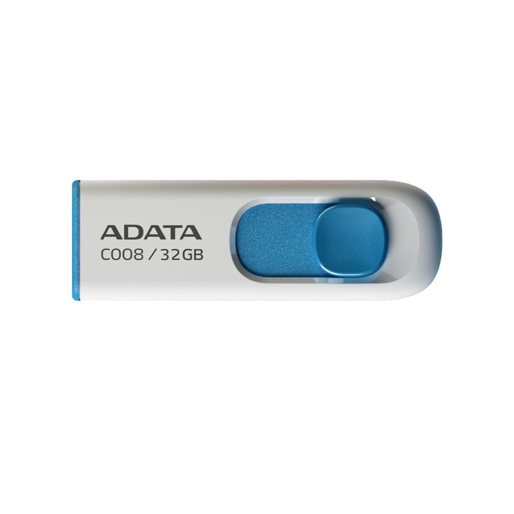 Adata C008-32GB 32GB USB2.0 Classic (White + Blue) Flash Bellek