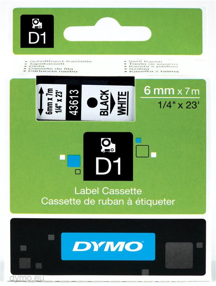 DYMO S0720790 D1 Yedek Şerit, 6 mm x 7 mt, Sarı- Siyah (43618)