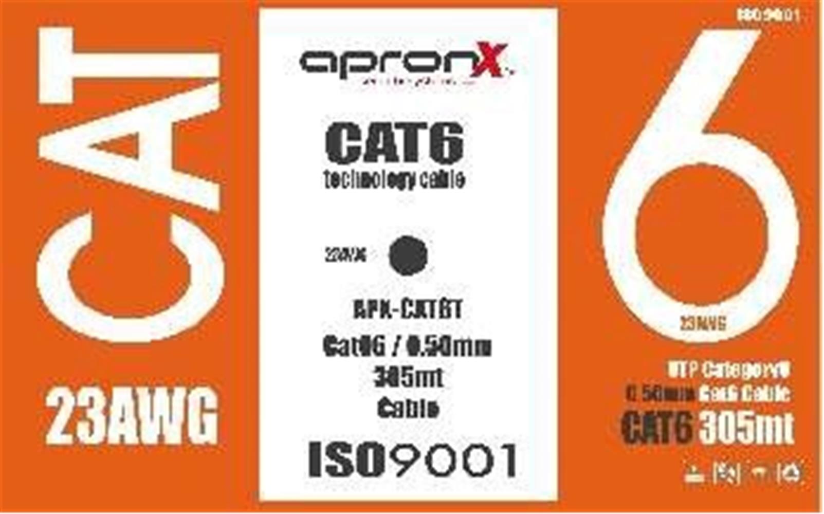 Apronx Cat6 23AWG 305Mt 0,50mm Turuncu Utp Kablo 