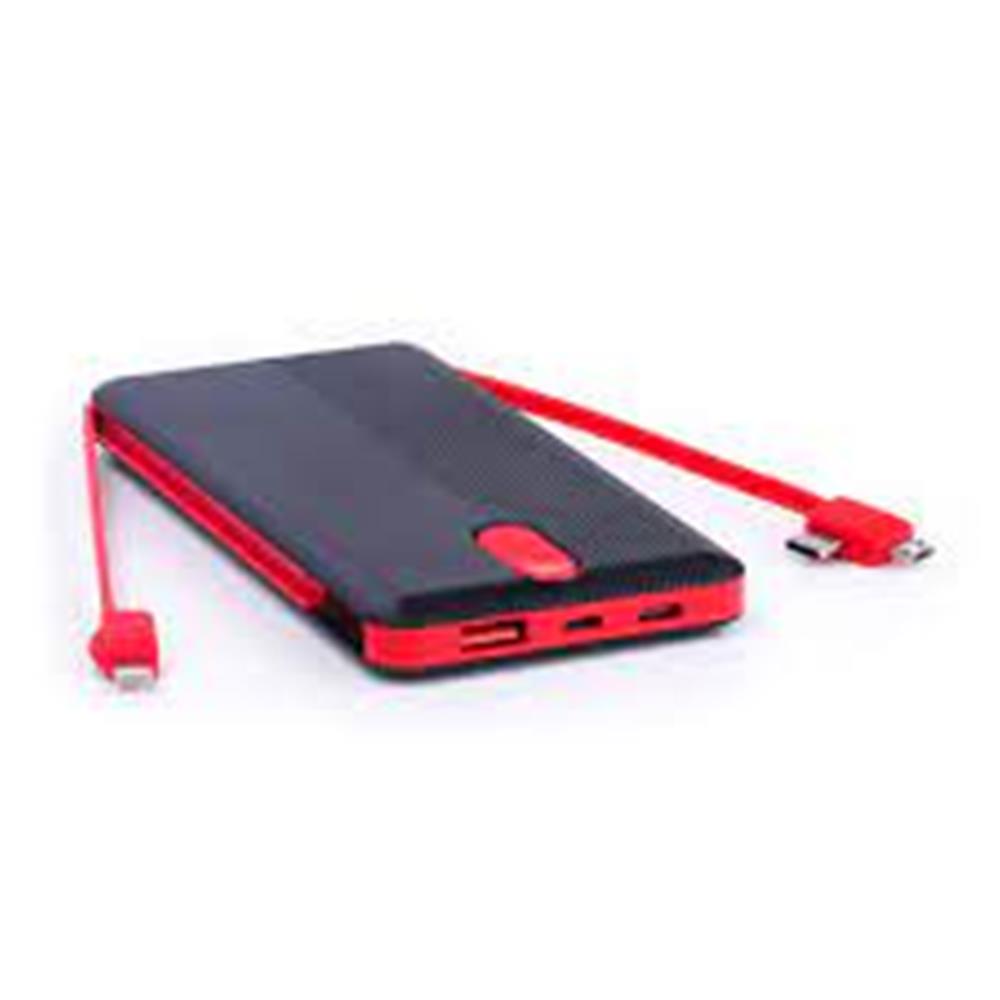 Sword 10P03 Black-Red Triple Powerbank 10.000mAH Kendinden Kablolu 