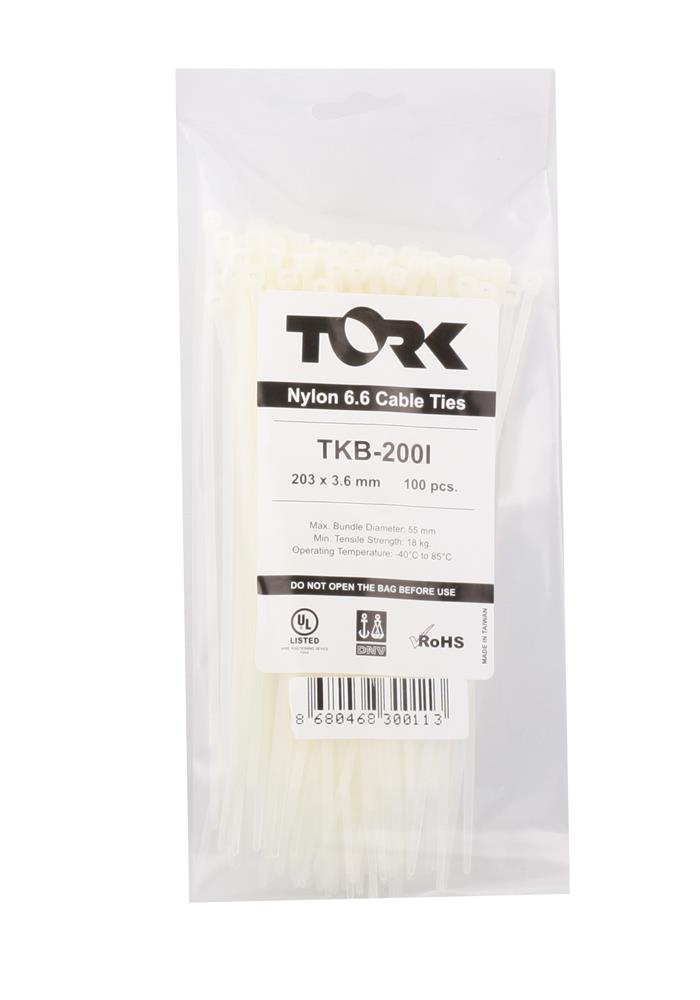 Tork TRK-100-3,5mm Beyaz 100lü Kablo Bağı