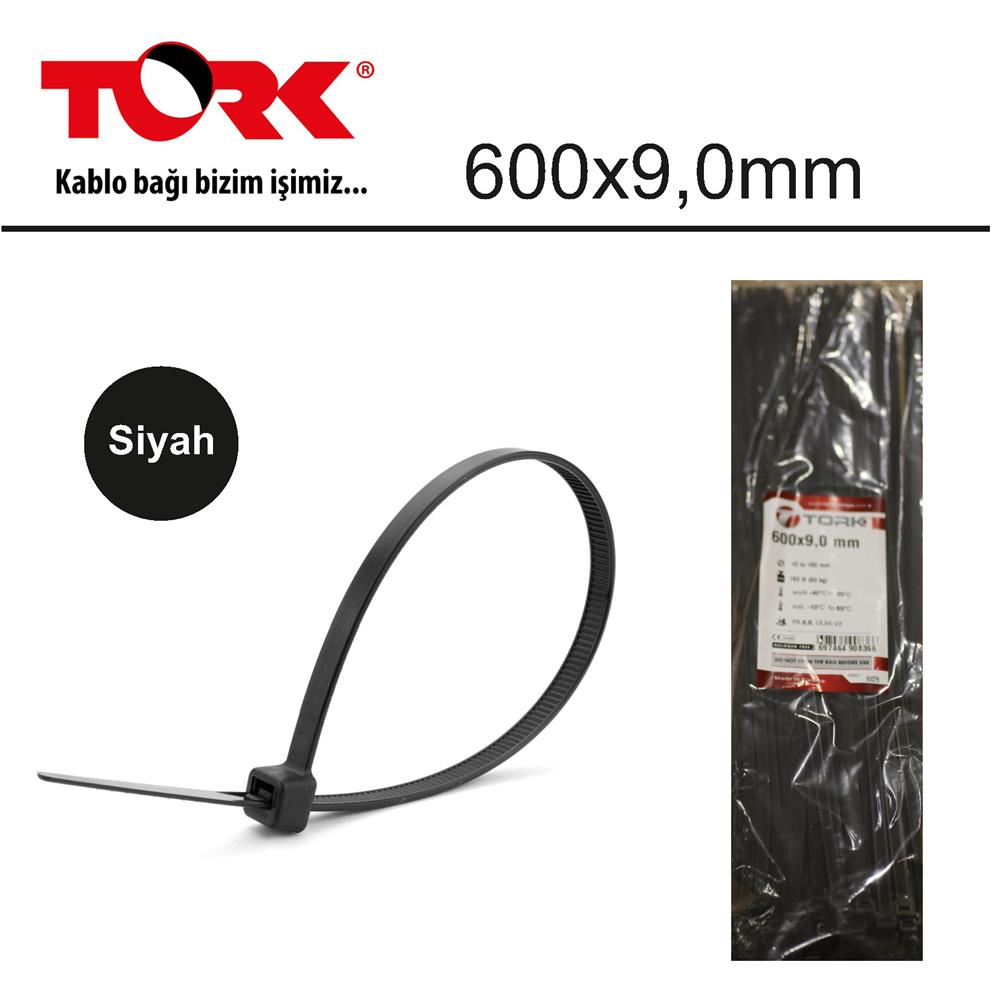 Tork TRK-600-9,0mm Siyah 100lü Kablo Bağı (90078)