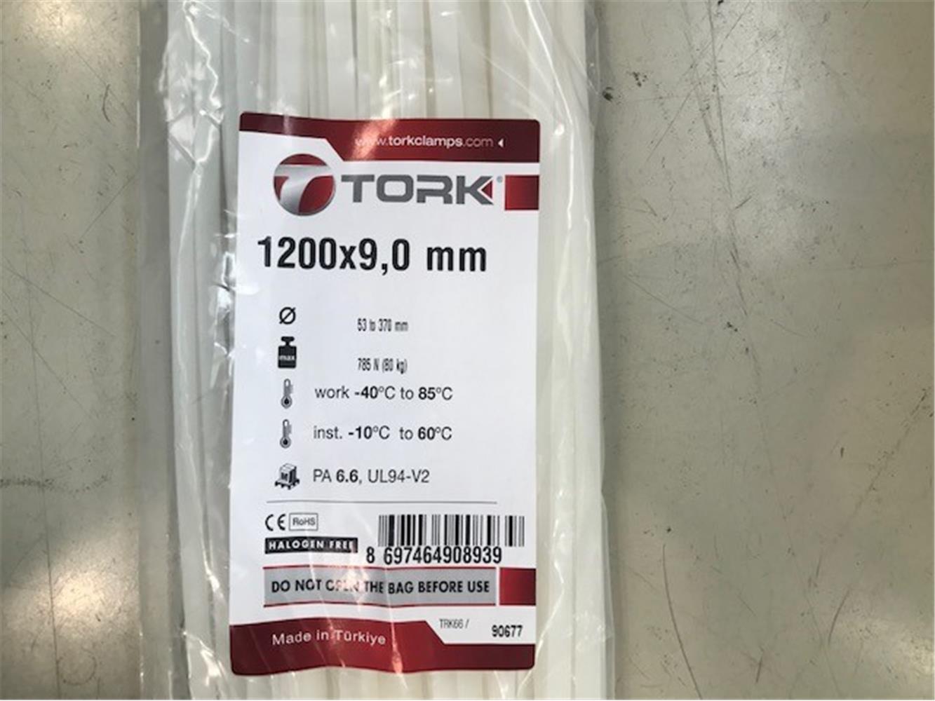 Tork TRK-1200-90W Beyaz 100lü Kablo Bağı