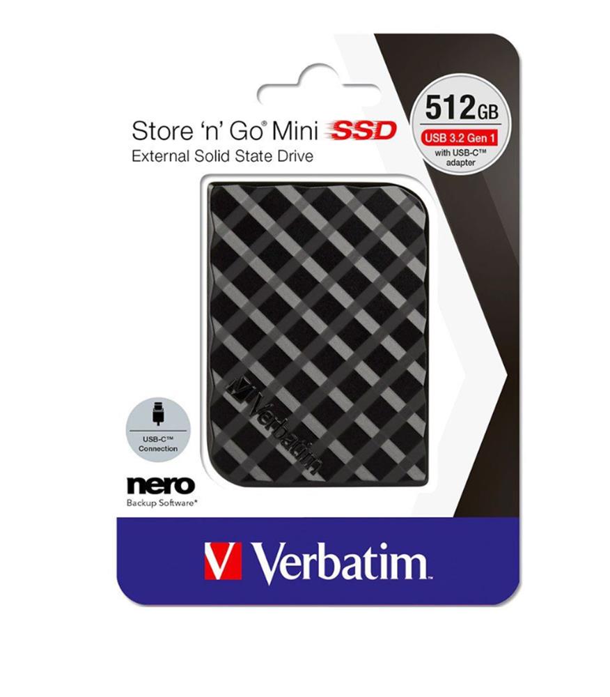 Verbatim 512GB Store N Go Mini USB 3.2  Black Taşınabilir Harici Ssd Disk