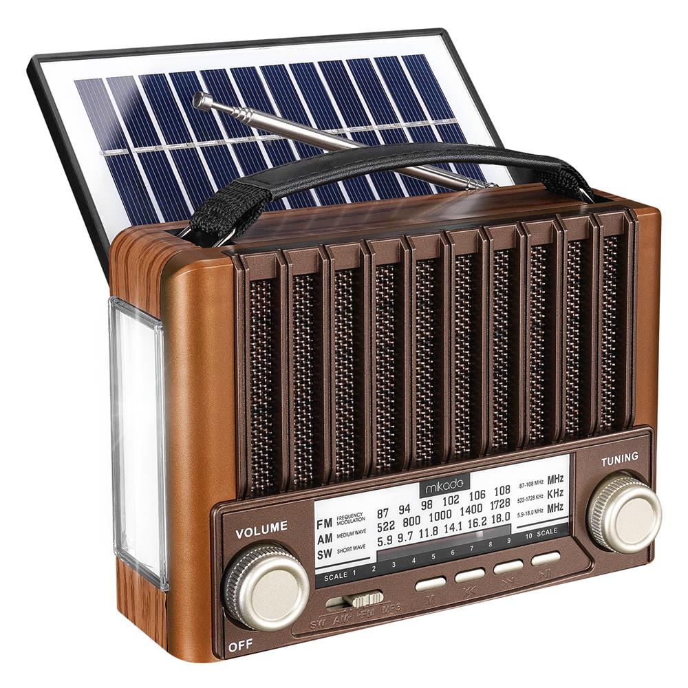 MIKADO MDR-310 AHAP USB- TF DESTEKLI FM-AM-SW+BT+SOLAR 3 BAND KLASIK RADYO