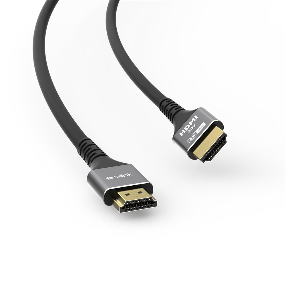 S-link SLX-HD4K05 19+1 HDMI to HDMI 5mt Metal v2.0 4K (4096-2160) 60Hz Kablo