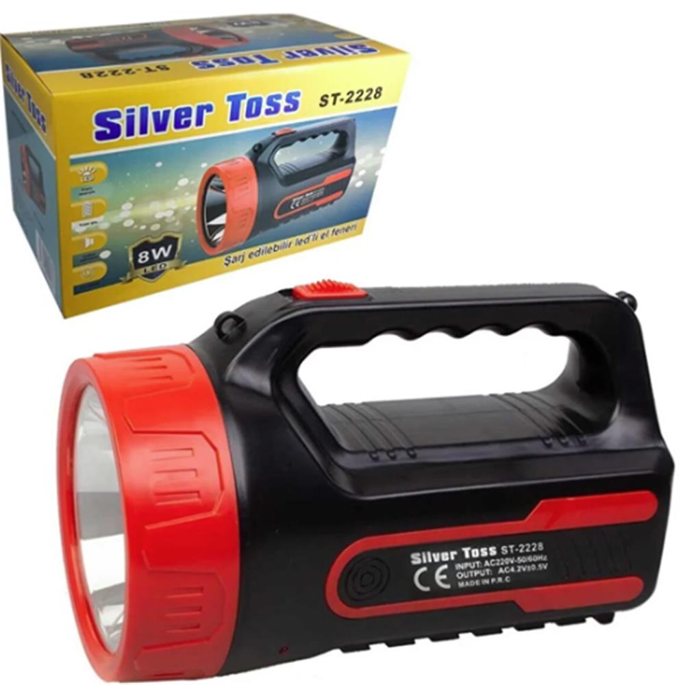 Silver Toss ST-2228 8W Led Şarj Edilebilir El Feneri 