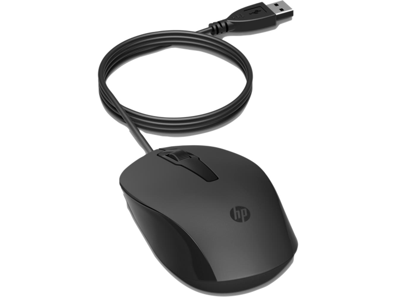 HP 150 240J6AA Siyah Kablolu Optik Kablolu Mouse 1600 DPI Optik Sensörlü 