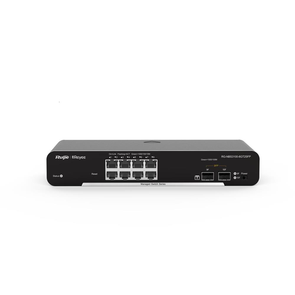 RUIJIE RG-NBS3100-8GT2SFP 8-PORT GIGABIT L2 MANAGED SWITCH. 8 GIGABIT RJ45 PORTS.2 SFP SLOTS