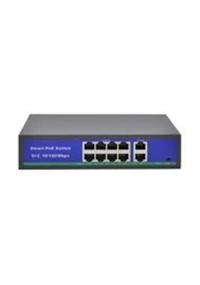 SPY SP-10120PLDE 8 Port PoE + 2 Port uplink 250m AI Aktif PoE Switch- Dahili Power