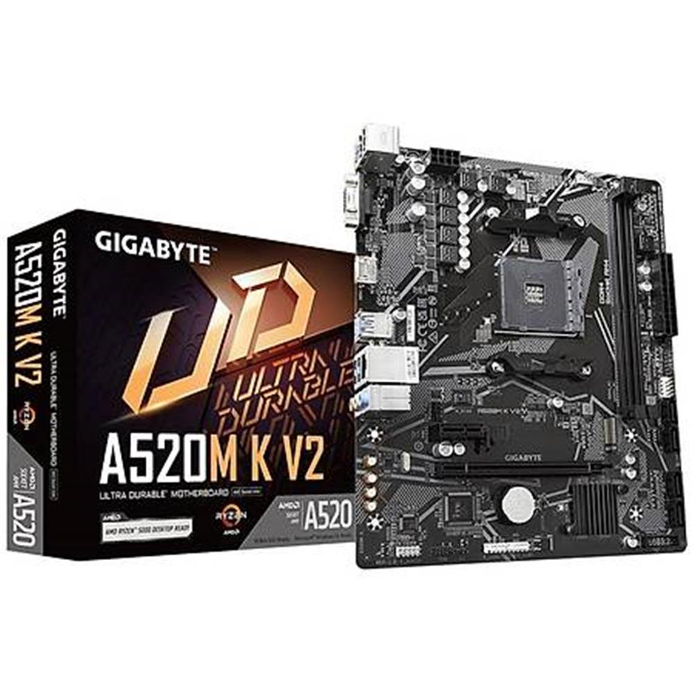 Gigabyte A520M-K V2 DDR4 5100MHz PCI-E Gen3 M.2 USB 3.2 VGA HDMI mATX AM4 Anakart