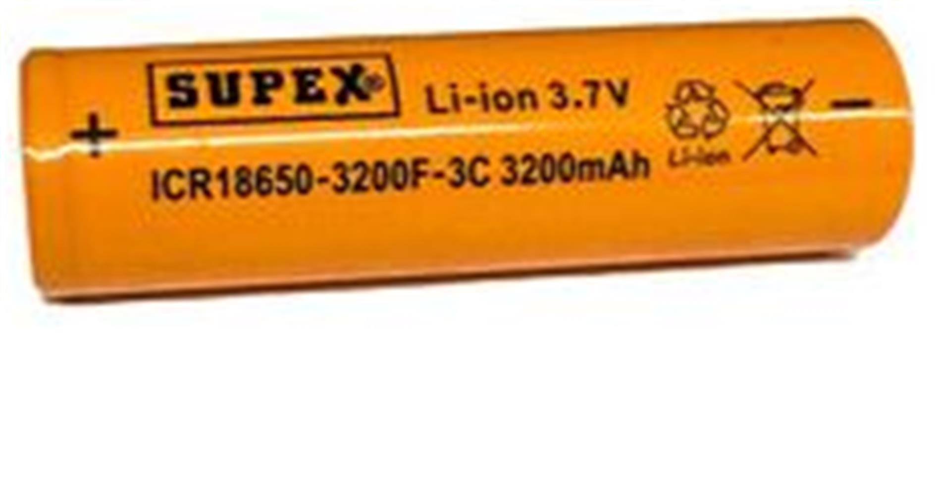 Supex ICR18650-3200MA 3.7V 3C Lityum ion Pil