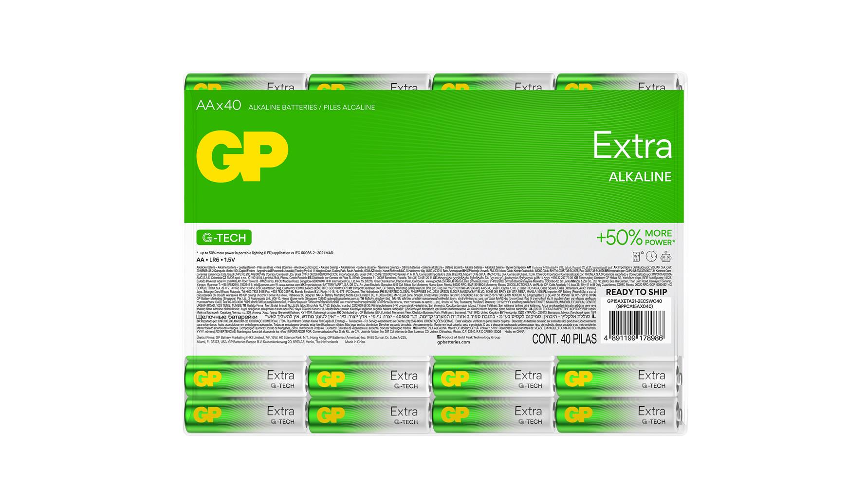 Gp R6 AA Boy Extra Alkalin Kalem Pil 40lı Paket GP15AXET-2EUECS40