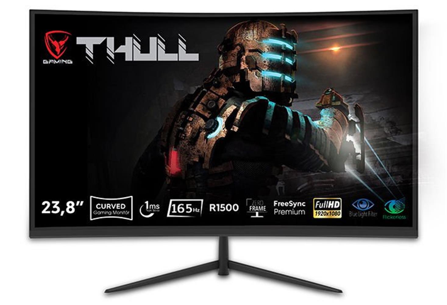 Thull 23,8" TG-238C 1ms 165Hz FHD HDR300 (Hdmı+DP+Vga) VA Frameless Curved Gaming Led Monitör