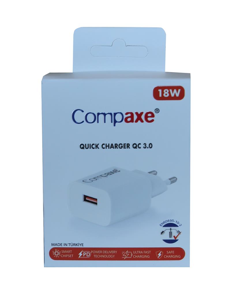 Compaxe CTA-150QC QC 3.0 18W Usb Ev Şarj Kafa 