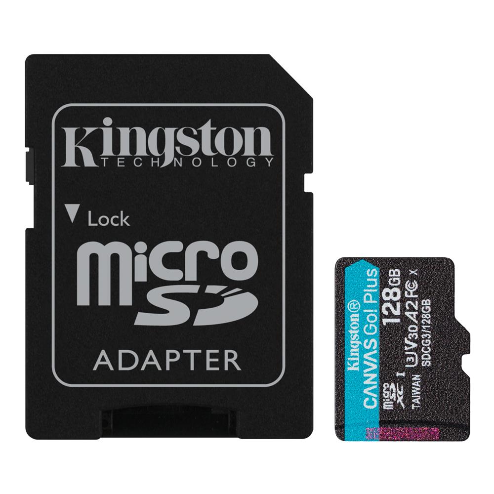 Kingston SDCG3-128GB 128GB microSDXC Canvas Go Plus 170R A2 U3 V30 Card + ADP Hafıza Kartı