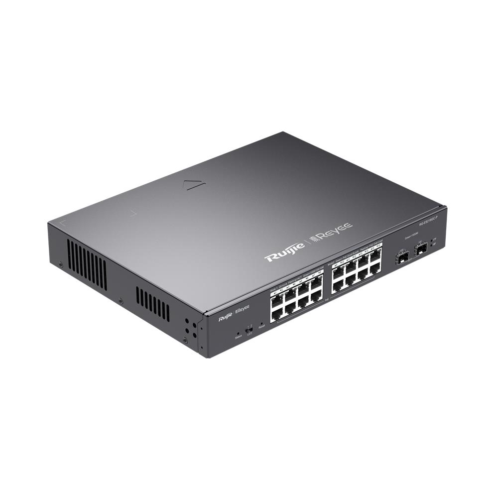 Ruijie-Reyee RG-ES218GC-P 16 Port Poe+ 10-100-1000 Mbps + 2 Port SFP Yönetilebilir Switch