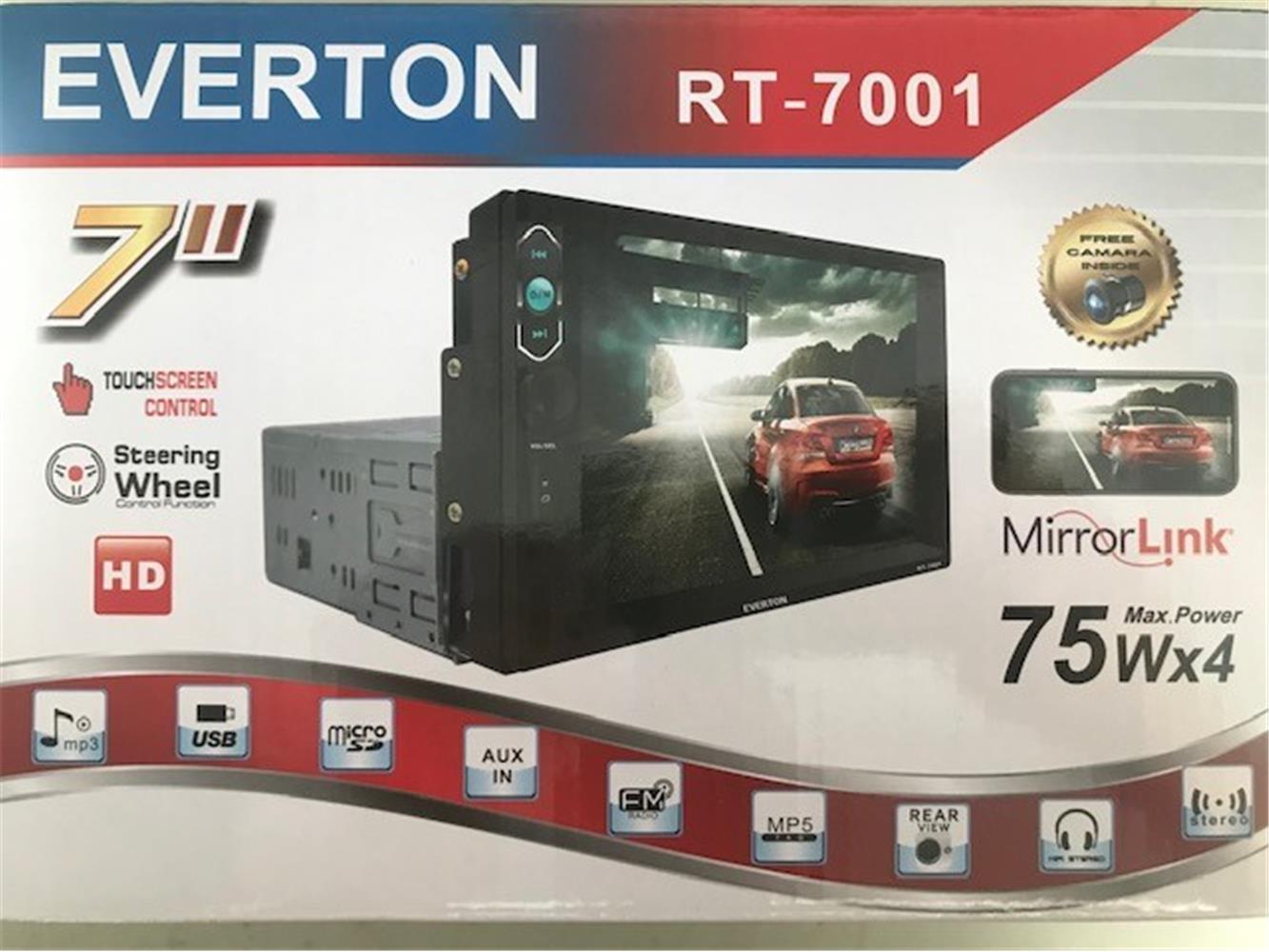 Everton Rt-7001 7" 75Wx4 Car Audio Player Full Hd Double  Mp5-Fm Radio-Usb Uzaktan Kumanda