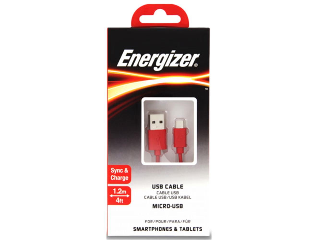 Energizer C12UBMCGRD4 1.2m Flat Micro Kırmızı Usb Kablosu