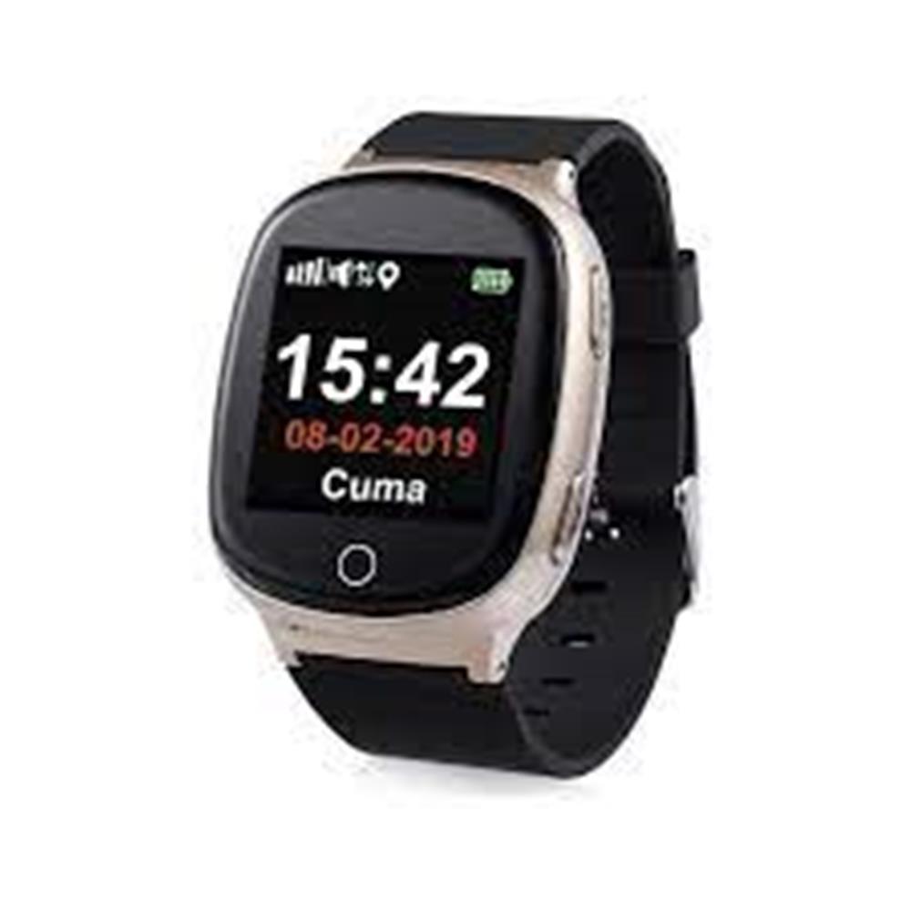 T Smart S3 GPS Senior Watch Siyah Akıllı Yetişkin Saati Alzheimer