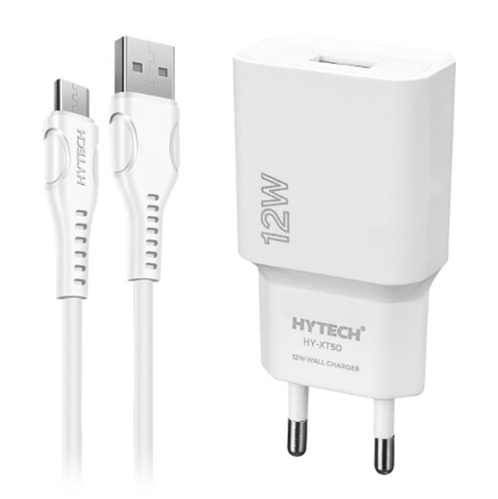 Hytech HY-XT50T 12W 5V 2.4A Type USB-C Beyaz Kablo + Ev Şarj Adaptör