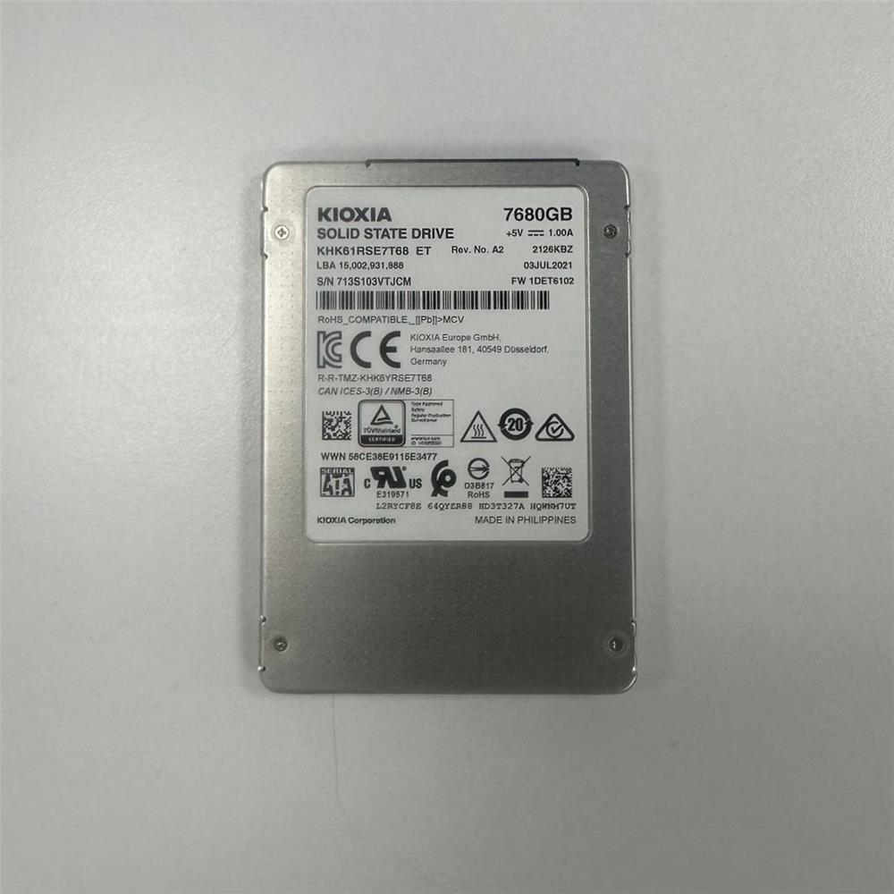 Kioxia 7.68 TB 2.5" 550-530 MB-s DWPD:1 SERVER SSD