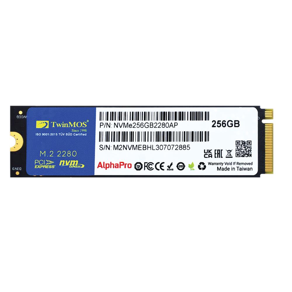TwinMOS 256GB NVMe256GB2280AP M.2 PCIe Gen3 NVMe SSD (3600-3250Mb-s) TLC 3DNAND Ssd Disk