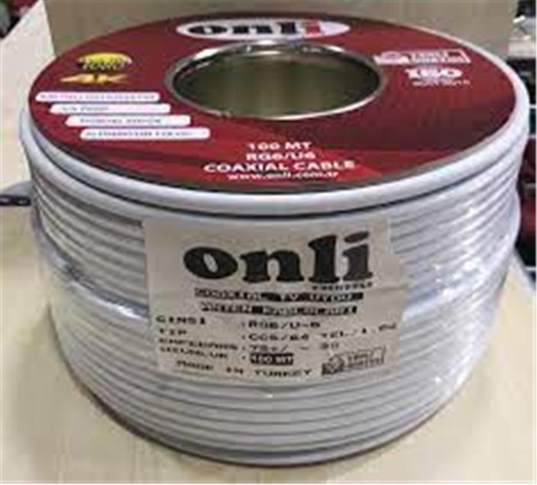 Onli RG6-U6 64 Tel 1,02 CCS-AL 100 metre Anten Uydu Kablosu 