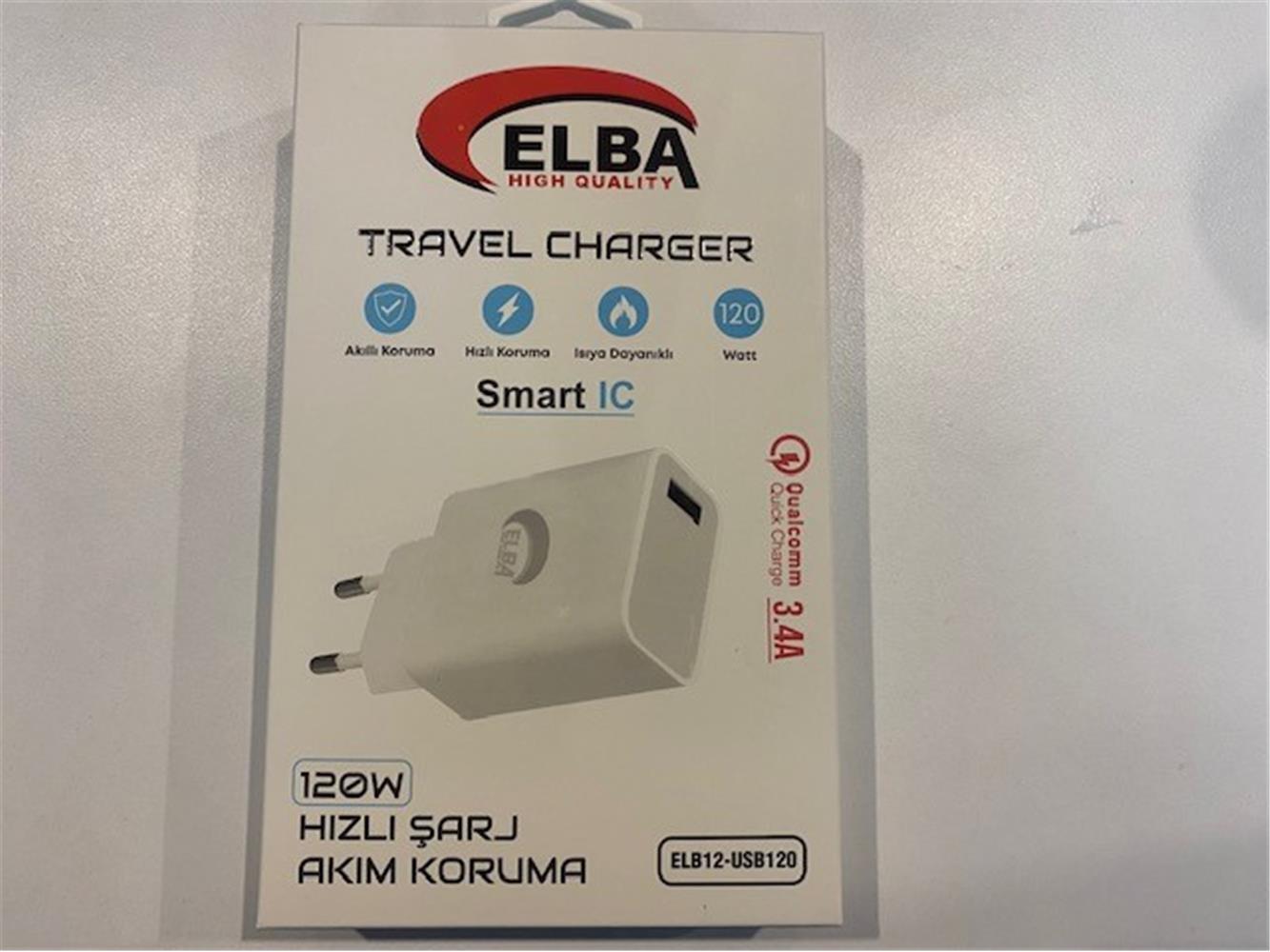 Elba ELB12 Elb- USB120 120W 3.4A Hızlı Şarj Akım Koruma Isıya Dayanıklı EV Şarj Kafa