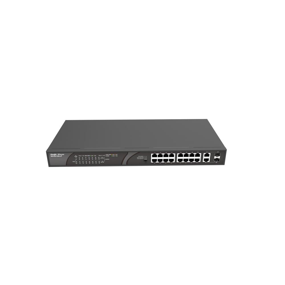 RUIJIE-REYEE RG-ES118S-LP 16 PORT POE+ 10-100 MBPS 2 PORT SFP 120W