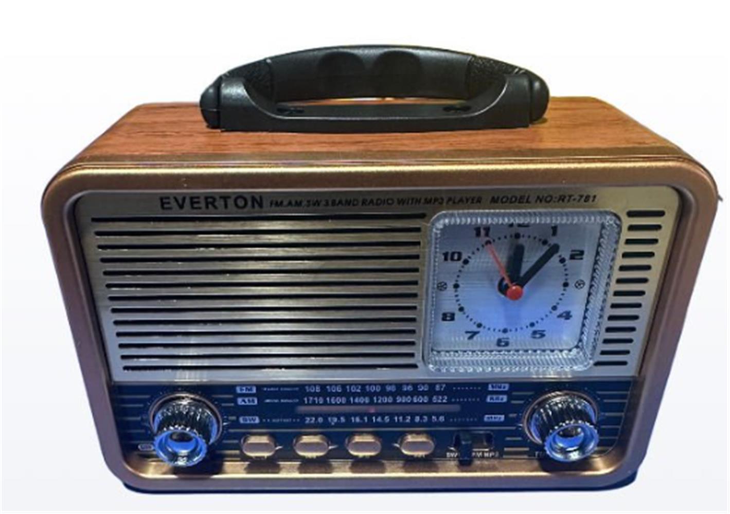 Everton Rt-781 -Usb-Tf-Am-Fm-Sw-Blue-Connect-Tws-Usb Şarj Nostaljik Radyo