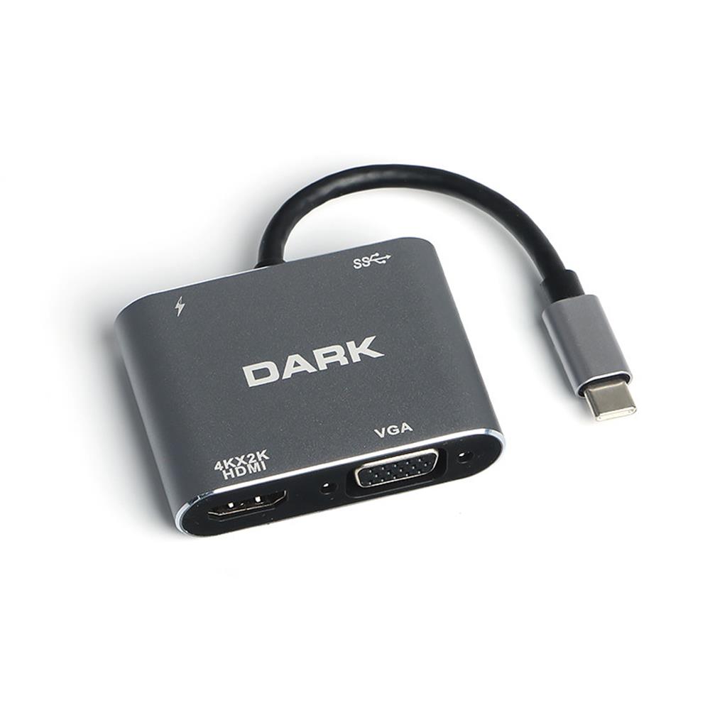 HYTECH HY-USBC83 4K@30HZ GRI METAL 2XUSB3.0. 1XUSB