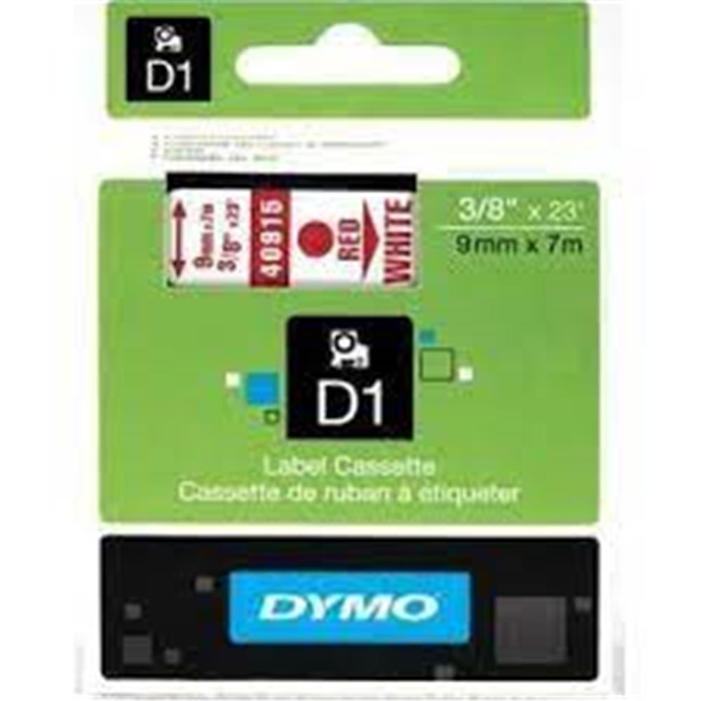 DYMO S0720700 D1 Yedek Şerit 9 mmx7mt Beyaz-Kırmızı 40915