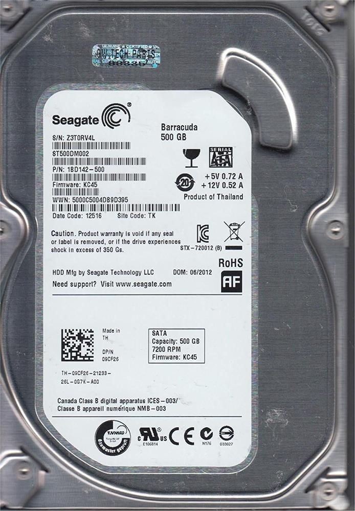 Seagate 500GB ST500DM002 BarraCuda SATA 3.0 7200 RPM 3.5" Harddisk (İthalat)