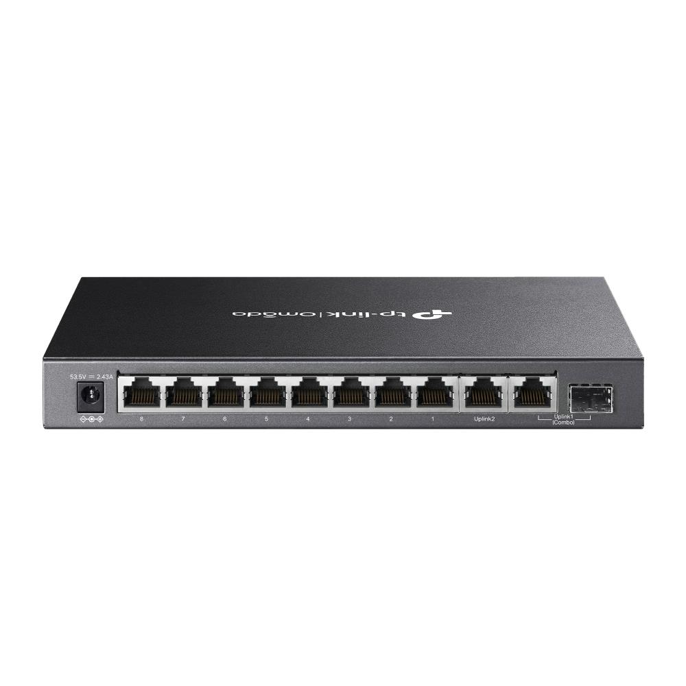 OMADA TP-LINK DS110GMP 8 PORT 10-100-1000 POE+ SWITCH 1 PORT SFP + 1 PORT UPLINK ELIK KASA RACK 