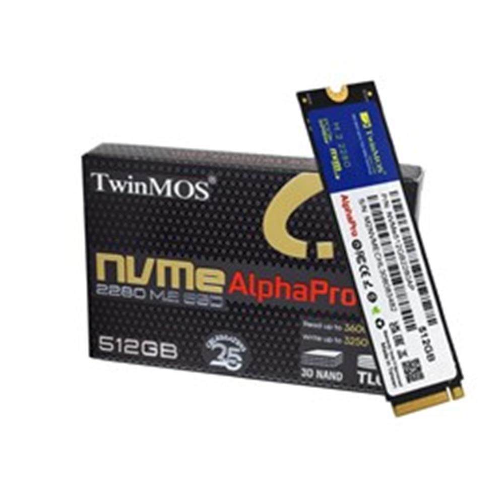 TwinMOS 512GB M.2 PCIe Gen3 NVMe SSD (3600-3250Mb-s) NVME512GB2280AP TLC 3DNAND Ssd