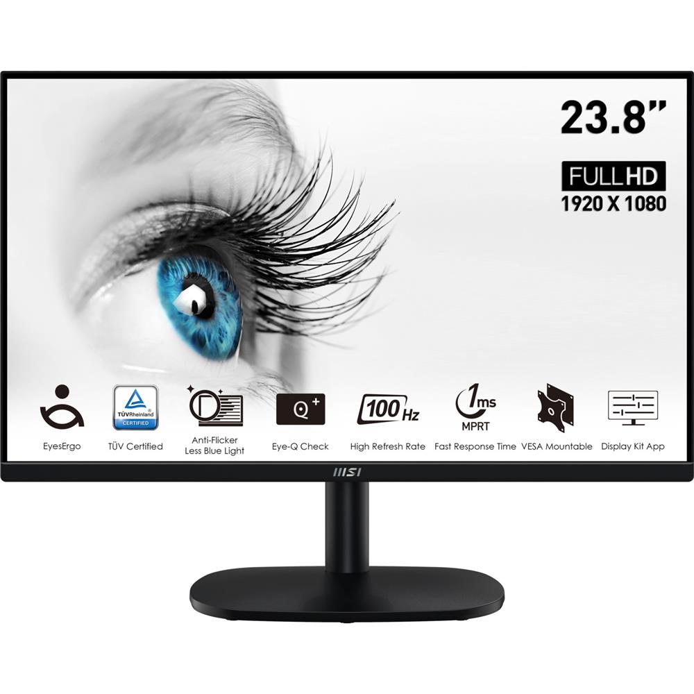 Msi 23.8" Pro MP245V 1920X1080 (Fhd) 16:9 Flat Va 100Hz 1Ms Adaptıve-Sync Monitör