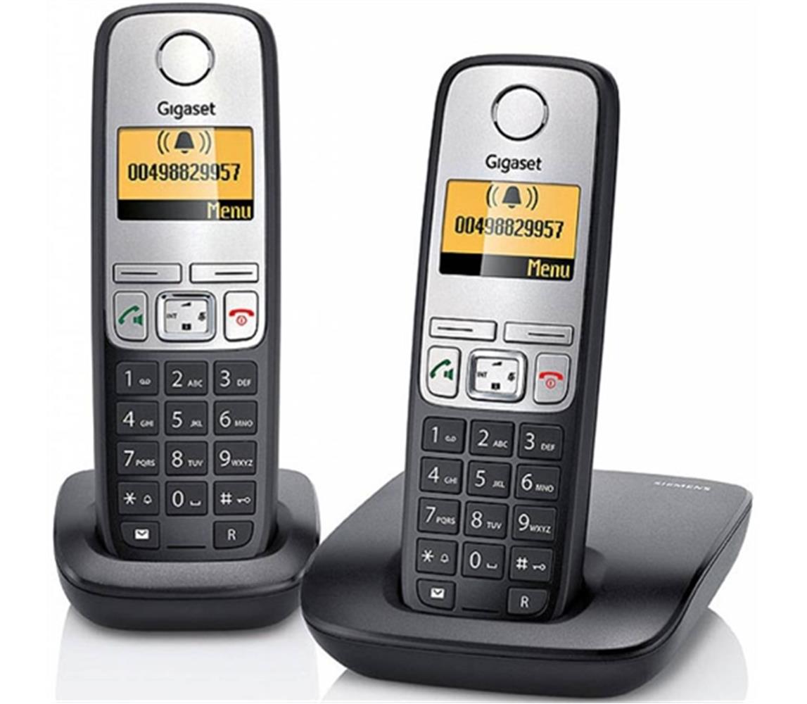 Gigaset A690 Duo 2 li Siyah Telsiz Dect Telefon 100 Rehber Handsfree Işıklı Ekran 