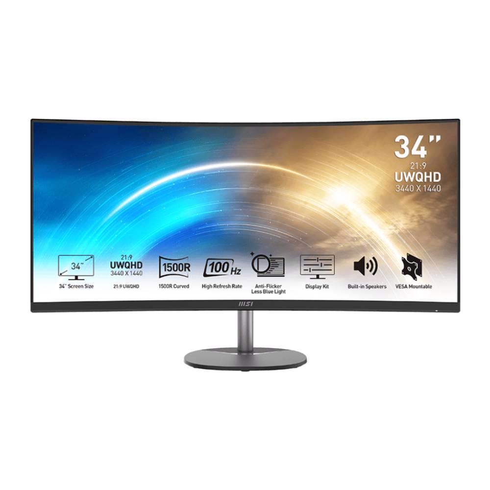 Msi 34" PRO MP341CQ 100Hz 1ms HDMI DP Anti-glare UWQHD VA Curved 1500R FreeSync Business Monitör